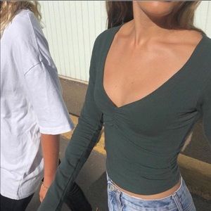 Brandy long sleeve black top